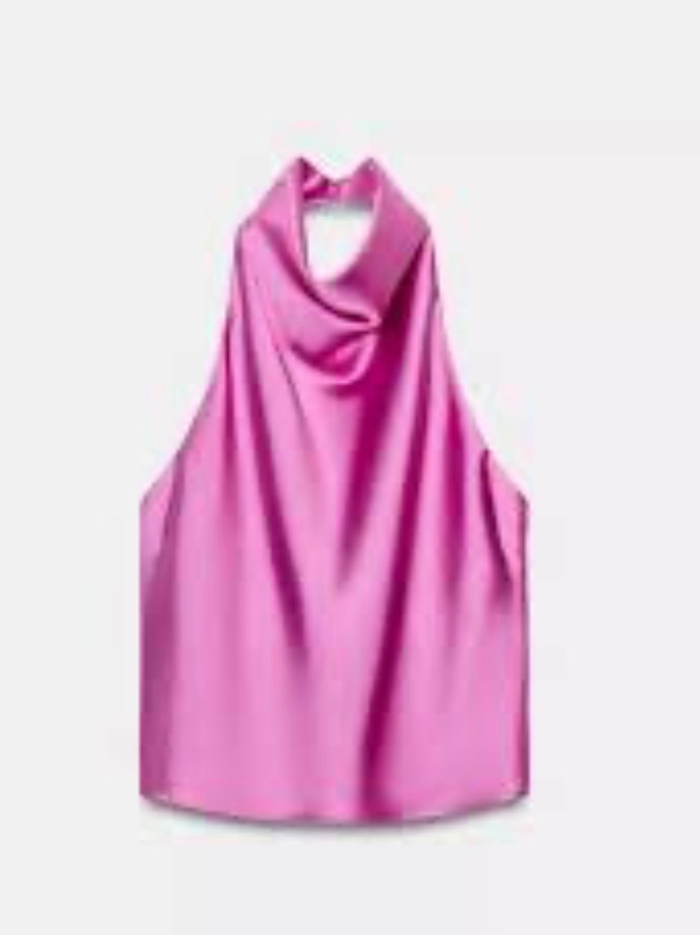 Zara Fuschia Satin Halter Top